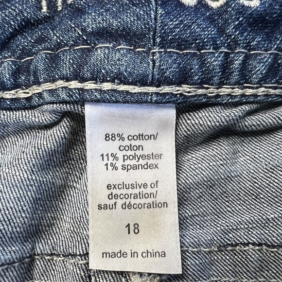 Maurice's Jeans Size 18 Thick Stitch Embroidered Wide Leg Boot Cut Distressed - Picture 7 of 9